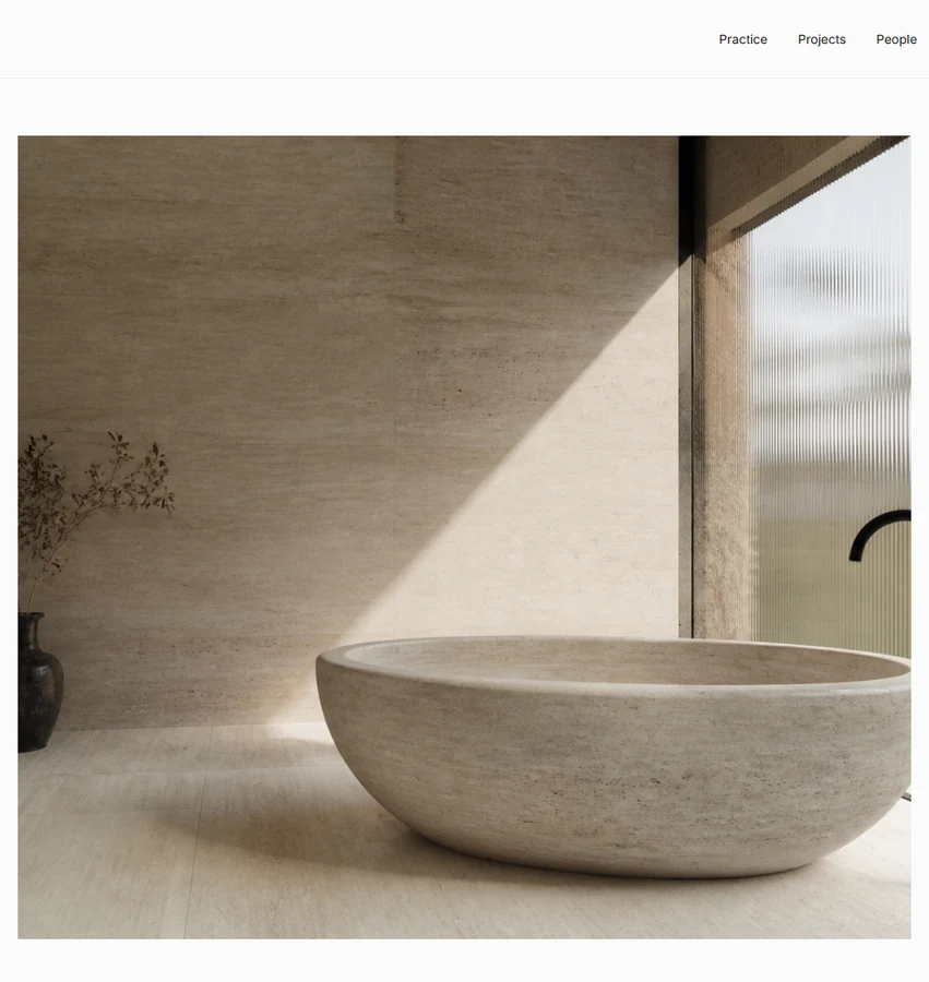 Northline Architects architecture website, quiet white gallery frame