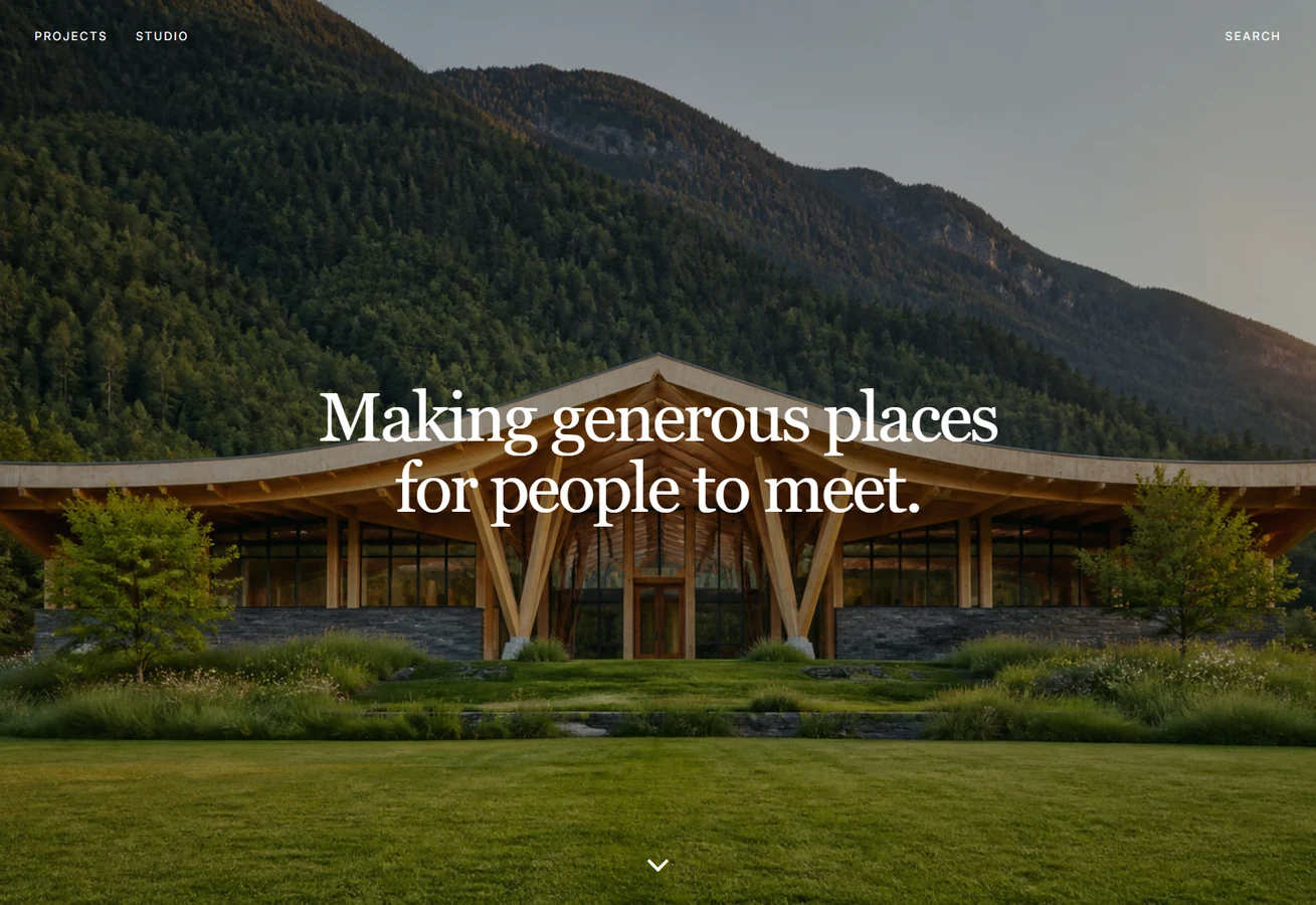 Lumen Places architecture website, complete centred humanist pavilion statement